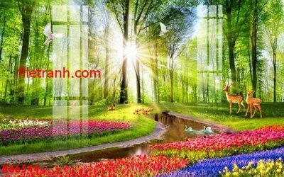 File PSD File gốc in tranh nền tường tổng hợp K66544 (gốc) tách lớp chi tiết