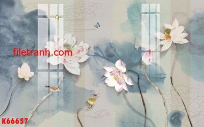 File tranh File gốc in tranh nền tường tổng hợp K66657 (bản gốc) in lụa dán tường