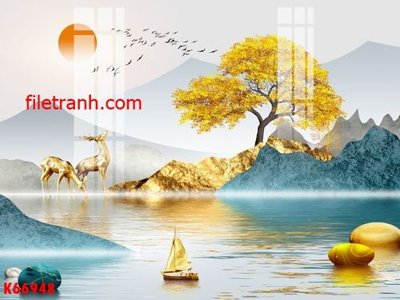 File gốc File gốc in tranh nền tường tổng hợp K66948 (in tráng gương) sang trọng