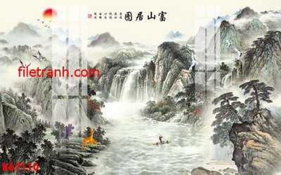 File in trần File gốc in tranh nền tường tổng hợp K67110 (bản gốc 3D) sống động