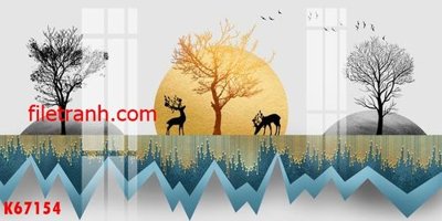 File gốc File gốc in tranh nền tường tổng hợp K67154 (in lụa) tranh thuận buồm
