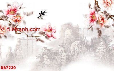 File gốc File gốc in tranh nền tường tổng hợp K67230 (in tráng gương) hiện đại