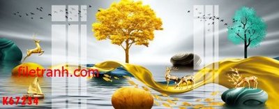 File gốc File gốc in tranh nền tường tổng hợp K67234 (in lụa) trang trí tường