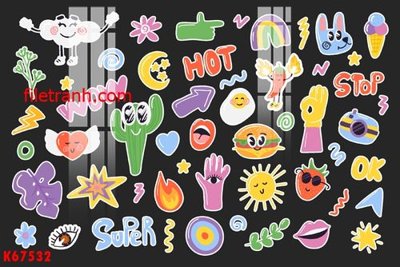 File gốc File gốc in tranh nền tường tổng hợp K67532 (phiên bản chuẩn) để in ấn