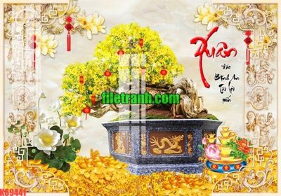 File tranh File gốc in tranh nền tường tổng hợp K69441 (file gốc) chủ đề phong thủy