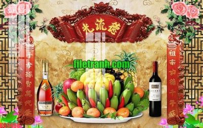 File tranh File gốc in tranh nền tường tổng hợp K69456 (bản gốc) in lụa dán tường