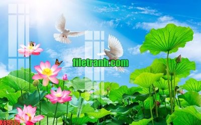 File tranh File gốc in tranh nền tường tổng hợp K69555 (bản gốc) in lụa dán tường