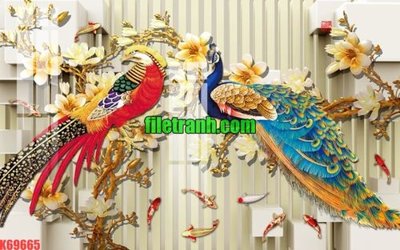 File gốc File gốc in tranh nền tường tổng hợp K69665 (in lụa) chi tiết cao