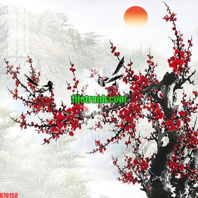 File gốc File gốc in tranh nền tường tổng hợp K70150 (in lụa) tranh phong thủy