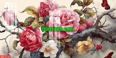 Download file gốc File gốc in tranh nền tường tổng hợp K70420 (in lụa) tranh 3D