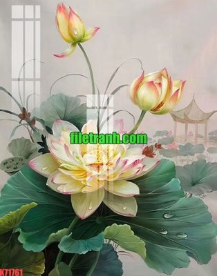 File gốc File gốc in tranh nền tường tổng hợp K71761 (in lụa) tranh phong thủy