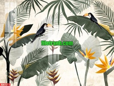 File gốc File gốc in tranh nền tường tổng hợp K72340 (in lụa) tranh mã đáo