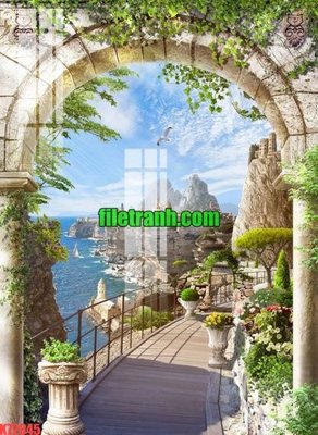 File gốc File gốc in tranh nền tường tổng hợp K72845 (in lụa) hoa văn cổ điển