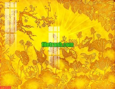 File gốc File gốc in tranh nền tường tổng hợp K73668 (in lụa) hoa văn cổ điển