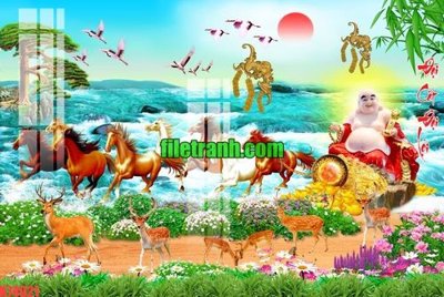 File gốc File gốc in tranh nền tường tổng hợp K74021 (in lụa) họa tiết 3D