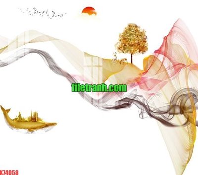 File in trần File gốc in tranh nền tường tổng hợp K74058 (file gốc) hoa văn 3D