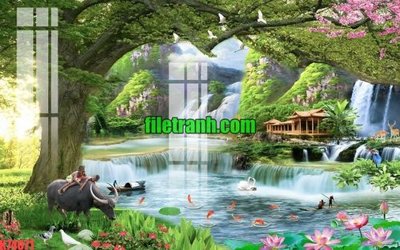 File in trần File gốc in tranh nền tường tổng hợp K74071 (bản gốc) trời sao