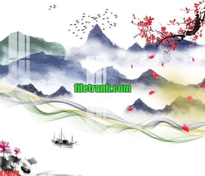 File tranh File gốc in tranh nền tường tổng hợp K74098 (bản gốc) in lụa dán tường