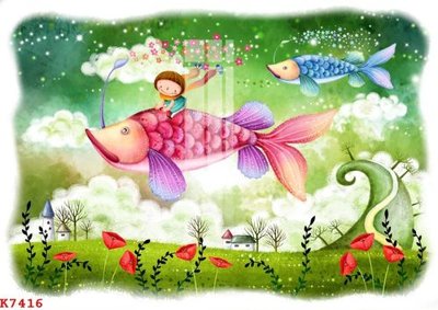 File in trần File gốc in tranh tổng hợp K7416 (bản gốc) bầu trời