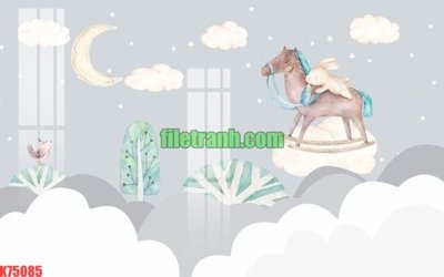 File gốc File gốc in tranh nền tường tổng hợp K75085 (in lụa) tranh thuận buồm