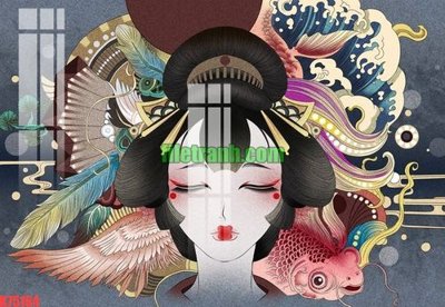 File gốc File gốc in tranh nền tường tổng hợp K75164 (in lụa) trang trí tường