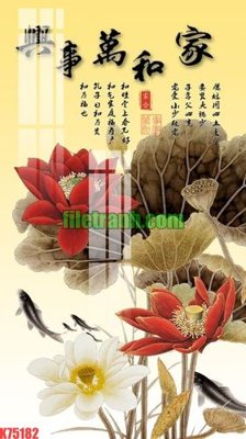 Tải file File gốc in tranh nền tường tổng hợp K75182 (ảnh gốc) in gạch 3D