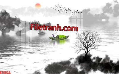 File tranh in trần 3D File tranh gốc dán tường hươu nai sừng K76024 (ảnh gốc)