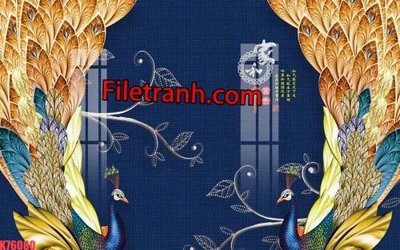 File in trần File tranh gốc dán tường hươu nai sừng K76080 (bản gốc) mây trời