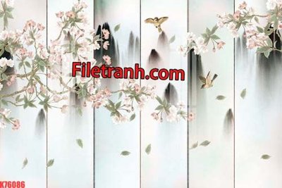 Tải file File tranh gốc dán tường hươu nai sừng K76086 (gốc) chủ đề phong thủy