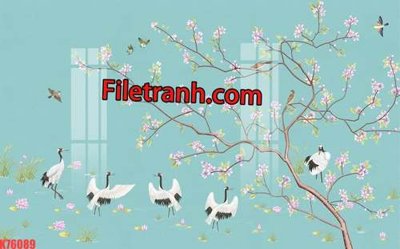 Hình ảnh file gốc File tranh gốc dán tường hươu nai sừng K76089 cho in UV