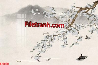 Tải file File tranh gốc dán tường hươu nai sừng K76090 (PSD) cho in tranh kính