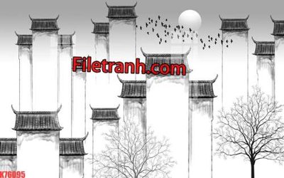 File ảnh File tranh gốc dán tường hươu nai sừng K76095 (gốc) in quảng cáo ngoài trời