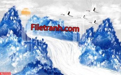 File PSD File tranh gốc dán tường hươu nai sừng K76099 (bản gốc) độ phân giải cao