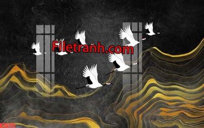 File gốc File tranh gốc dán tường hươu nai sừng K76111 (in 3D) cho trang trí