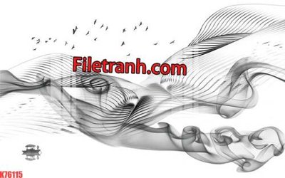 File gốc File tranh gốc dán tường hươu nai sừng K76115 (in lụa) hoa văn cổ điển