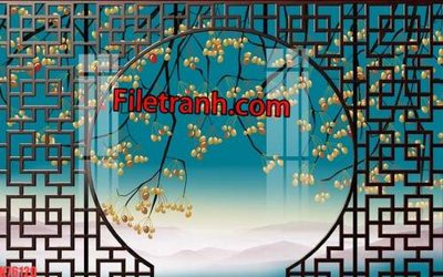 Ảnh gốc File tranh gốc dán tường hươu nai sừng K76120 (nét căng) in mica