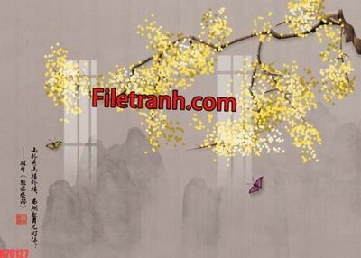 Tải file File tranh gốc dán tường hươu nai sừng K76127 (PSD) cho in tranh kính