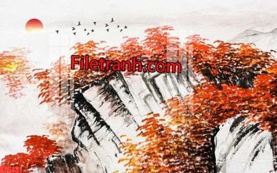 Tải file File tranh gốc dán tường hươu nai sừng K76131 (gốc) in trên mọi chất liệu