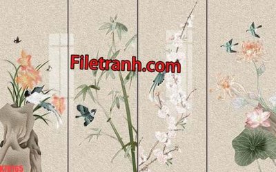 File tranh in trần 3D File tranh gốc dán tường hươu nai sừng K76165 (ảnh gốc)