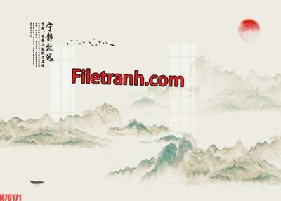 File in lụa File tranh gốc dán tường hươu nai sừng K76171 (hoa văn) File tranh gốc dán tường hươu nai sừng K76171