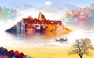 Hình ảnh gốc File tranh gốc dán tường hươu nai sừng K76179 (để in khổ lớn)