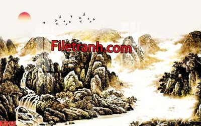 Download file gốc File tranh gốc dán tường hươu nai sừng K76197 (in mica) trang trí