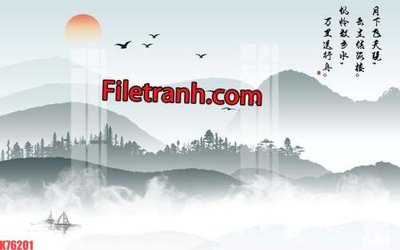 Tải file File tranh gốc dán tường hươu nai sừng K76201 (gốc) chủ đề hoa sen