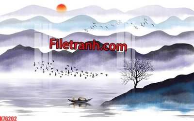 File gốc in mica File tranh gốc dán tường hươu nai sừng K76202 chất lượng