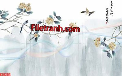 File gốc in ấn File tranh gốc dán tường hươu nai sừng K76204 chuẩn màu CMYK