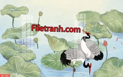 File tranh File tranh gốc dán tường hươu nai sừng K76210 (file gốc) chuẩn màu in