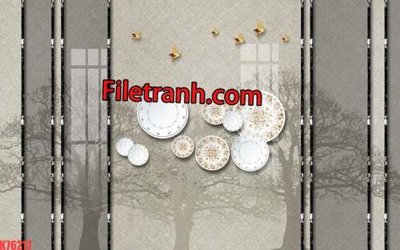 Tải file PSD File tranh gốc dán tường hươu nai sừng K76217 (nguyên layer) để in