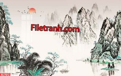 Tải file File tranh gốc dán tường hươu nai sừng K76226 (gốc) in ấn chất lượng