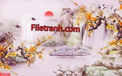 Tải file File tranh gốc dán tường hươu nai sừng K76246 (gốc) chủ đề tâm linh