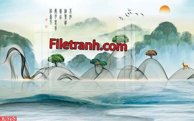 File in trần File tranh gốc dán tường hươu nai sừng K76253 (bản gốc 3D) sống động